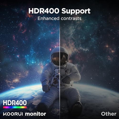 KOORUI 34-inch Ultrawide Curved WQHD 3440×1440 Gaming Monitor, 165Hz 144Hz Curved 1000R- PIP/PBP, 1ms(MPRT) with DisplayHDR 400, FreeSync Premium, 75 * 75mm VESA, HDMI/DisplayPort, 34E6UC 7