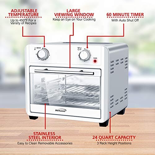 Brentwood AF-2400SI 24-Quart Convection Air Fryer Toaster Oven with 60-Minute Timer, Silver 9