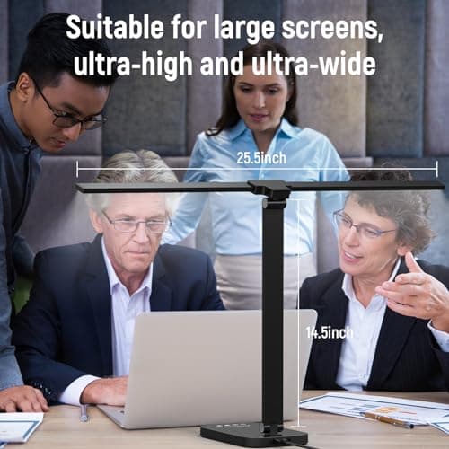Adjustable Foldable Desk Lamp for Home Office - Double Swing Arm Bright LED Desk Light, Eye-Caring Architect Task Lamp, Touch Control Desktop Lamp Dimmable Table Desk Light for Work/Study/Craft 5