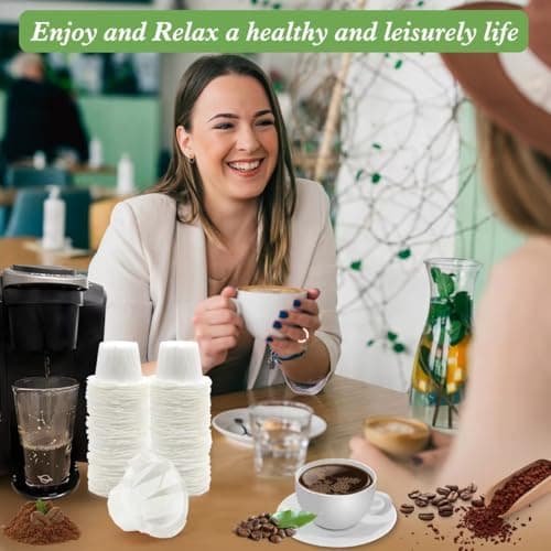 Aussen Disposable Coffee Paper Filters Replacement Kerig Filter Fit All Keurig Single Serve Filter Brands Compatible with Reusable Single Serve Pods Keurig Coffee Maker (White, 200pcs) 7