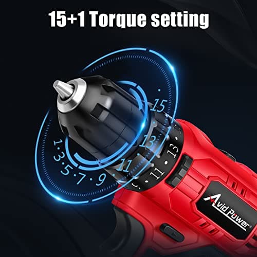 AVID POWER 20V Cordless Drill Set, 320 In-lbs Torque Power Drill/Driver Kit with Drill Brush, 2 Variable Speed, 3/8'' Keyless Chuck (Drill Bit Set Not Included) 7
