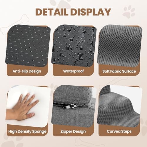 Dog Stairs, 4-Tiers Steps Ramp High Bed41 7