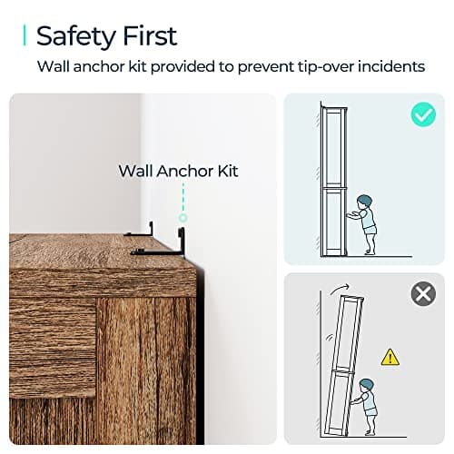 LINSY HOME 5-Shelf Bookcase, Narrow Bookshelves Floor Standing Display Storage Shelves 68 in Tall Bookcase Home Decor Furniture for Home Office, Living Room, Bed Room - Dark Brown 8