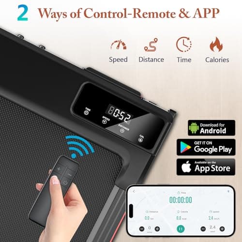 Incline Treadmill for Home, 300+ lb Capacity, Quiet Foldable Treadmills with Handle Bar, Compact Running Machine Walking Pad with APP 5