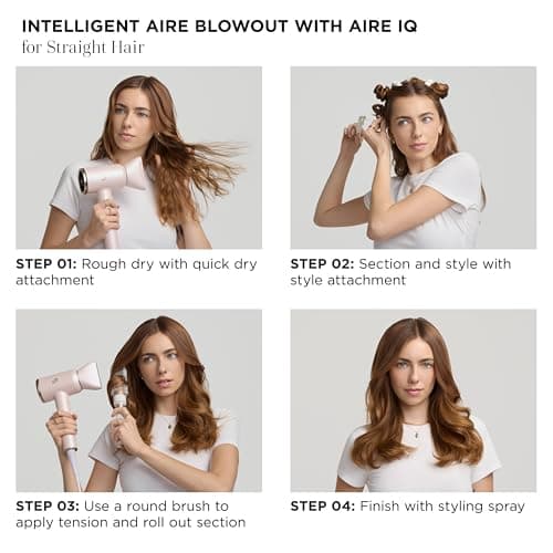 T3 Aire IQ Hair Dryer Kit with Quick Dry Concentrator, Style Concentrator, Diffuser & Dryer Stand | Fast, Healthy Blowouts with Smart Heat Personalization | for All Hair Types 12