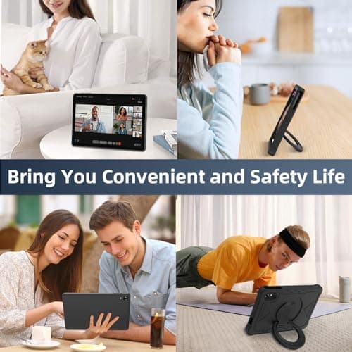 Tablet 10 Inch Android 14 Tablet, 16GB RAM 128GB ROM, 1TB Expansion, Octa-core, Large Capacity Battery, 5MP + 8MP Dual Camera, 5G/2.4G WiFi, Bluetooth 5.0, GPS, Drop-Proof Case - Black (Black) 7