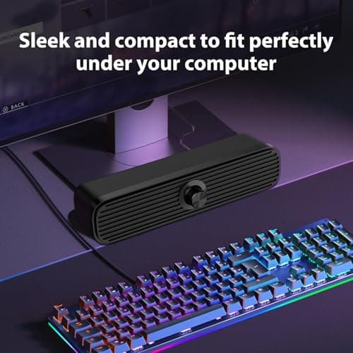 1Mii Computer Speakers for Desktop Laptop Tablet, USB Powered PC Speakers, Small Speakers Wired with Volume Control for Cellphone Pad MP3, Stereo Sound with 3.5mm Audio Plug for Windows Mac Linux PCs 6