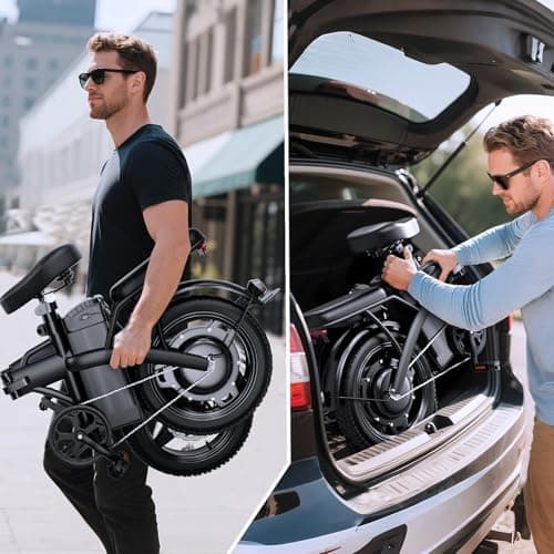 Folding Electric Bike for Adults, 500W Motor 25MPH & 35Miles Long Range, 14” Mini E-Bike with Removable 48V 576Wh Battery, UL Certified Electric Bicycle for Commuting & Teens 7
