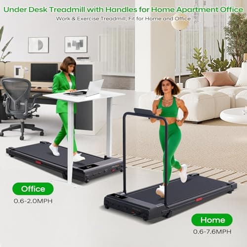 POTUPUS Walking Pad with Handle Bar and Incline, 3.0HP Portable Compact Walking Pads Treadmills with Handles for Home Small, 0.6-7.6MPH Electric Treadmills for Apartment/Home Small Spaces, 350LBS 5