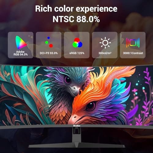 Sealan 49" Curved Gaming Monitor 165Hz Ultrawide 32:9 WDFHD 3840 x 1080P,1500R,125% sRGB,HDR400, AMD FreeSync,HDMI 2.1 & DP 1.4,Wall Mount Install - Black 7