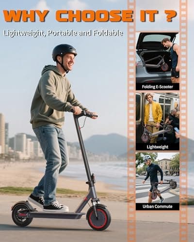 VOLPAM 10 Inches Electric Scooter, Dual Suspension, 21-31MPH Top Speed, 500-800W Powerful Motor, 28-31 Miles Long Range, Dual Braking, Max Load 264 lbs 6