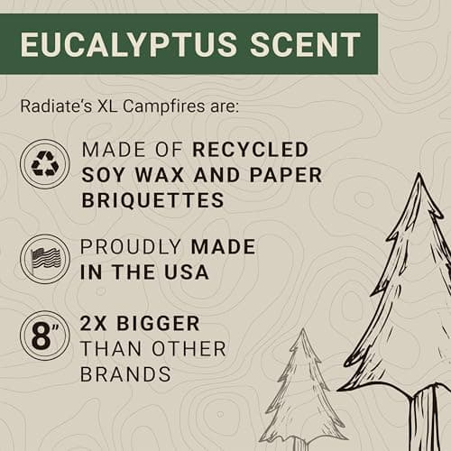 Radiate XL Portable Campfire As Seen On Shark Tank - Made in USA - Up to 2 Hours of Burn Time - Reusable Travel Fire Pit for Camping, Beach, Patio - Portable Fire Pit (Eucalyptus Scent) 6