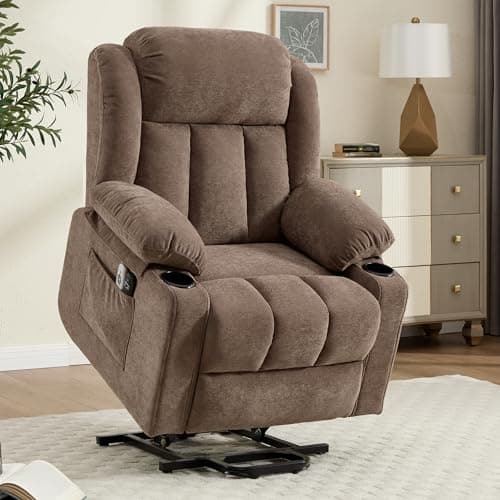 Sfxingyou Power Lift Recliner Chair for Elderly with Massage and Heat, Reclining Sofa Chair with USB & Type-C Ports and Cup Holders, L1288(Brown) 8