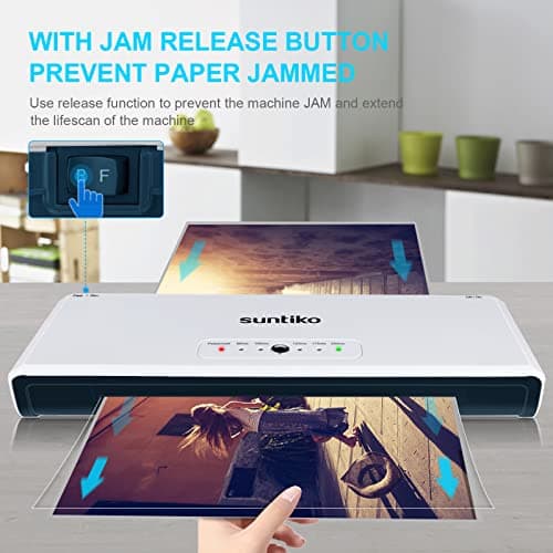 Laminator, A3 Laminator Machine, 4 Rollers Thermal Laminator, Quick Warm-Up, Fast Laminating Machine with 10 Laminating Pouches for Home Office School Use 5