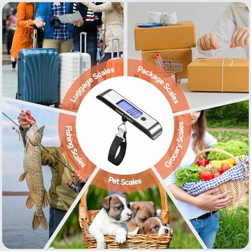 travel inspira Rechargeable Luggage Scale 110lb/50kg - Large Backlit Display - Stainless Steel - Portable Digital Hanging Scale for Suitcases, Bags, Packages (USB -C Charging Included) 7