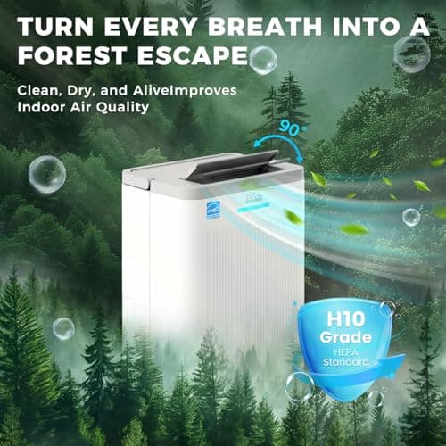 AIRCYAN 4500 Sq.Ft Most Efficient Energy Star 2025 Dehumidifier for Basement, Max 65 Pint Smart Dehumidifier with WiFi Intelligent Humidity Control,Air Purifier HEPA Filter for Home,Garage,RV 6