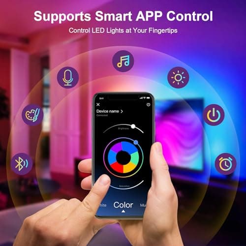 Nexillumi LED Lights for TV, 13.2ft TV LED Backlight for 32-65 Inch, RGB LED Strip Lights Behind TV, APP Remote Control Music Sync TV Led Lights for Bedroom 3