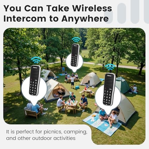 Intercoms Wireless for Home, 1 Mile Long Range for House Business Office, Handheld Room to Room Communication System, Rechargeable Loud & Clear 10-Channel Anti-Interference Intercom System 6