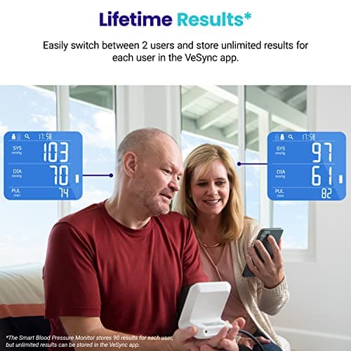 Etekcity Bluetooth Blood Pressure Monitor, FSA-HSA Eligible, Smart Upper Arm Automatic BP Machine with App, Wide Cuff 8.6"-16.5", Irregular Heartbeat Detection,Home Medical Diagnostic Kit Wearables 5