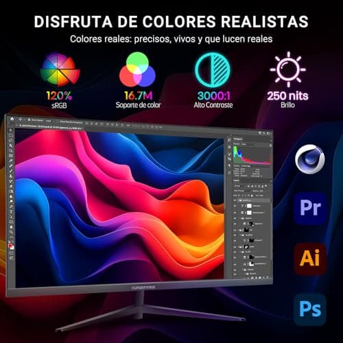 32 Inch 4K Monitor, UHD(3840 x 2160) Fast IPS Computer Monitor, 3000:1 Contrast, sRGB 120%, Blue Light Filter, Free-Sync, Eye Care Screen With HDMI, DisplayPort for Home and Office, VESA(100x100mm) 3