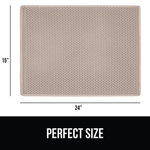 GORILLA GRIP Honeycomb Cat Litter Box Mat, Two Layer Trapping Waste Mats, Soft On Paws, Litter Box Supplies and Essentials for Indoor Cats, Traps Excess, Water Resistant for Floors, 24x15 Beige 7
