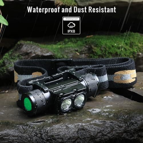 sofirn Headlamp, 1200 Lumen Rechargeable Head Lamp with Two Bright LEDs, Waterproof Headlight for Adults, for Camping, Running, Hiking, Emergency, Outdoor, Hard Hat 7