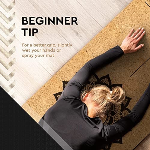 Motivated Mindset Eco-Friendly Cork Yoga Mat | Premium Design, Natural Sustainable Cork | Non-Slip Exercise Mat Great for Yoga, Pilates, & Home Workouts | Extra Large Size (72 in x 24 in x 6 mm Thick) 6