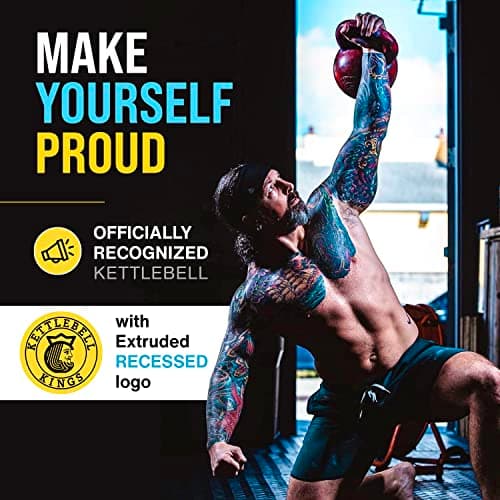 Kettlebell Kings Competition Kettlebell Set - Professional and Beginner Kettlebell Weights 8-48 KG for Women and Men - Powder Coated for Better Grip - Superior Balance and Comfort for Rep Workouts 6