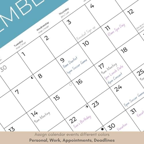 Wild Flowers Wall Calendar 2026 | 12" x 24" Open | Giftable Floral Garden Calendar 2026 | Thick & Sturdy Paper for Organizing & Planning | Pacific Waters Press (Wild Flowers) 7