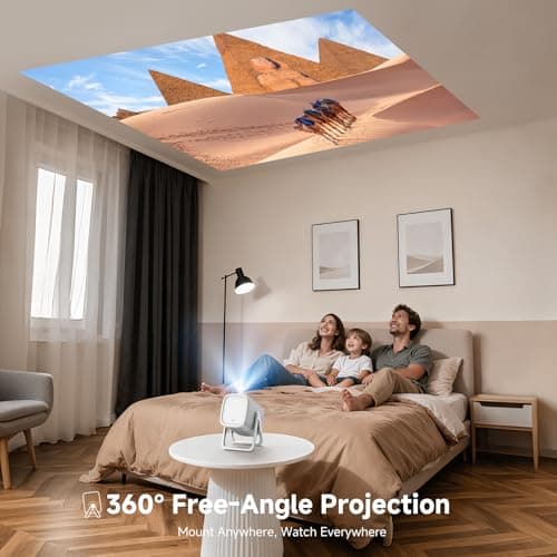 [Short Throw/1200ANSI/Built in Apps] 4K Outdoor Projector with WiFi and Bluetooth, Auto Focus Projector with Dual-Mode Stand, Smart Portable Proyector with Netflix/YouTube/PrimeVideo & Dolby 9
