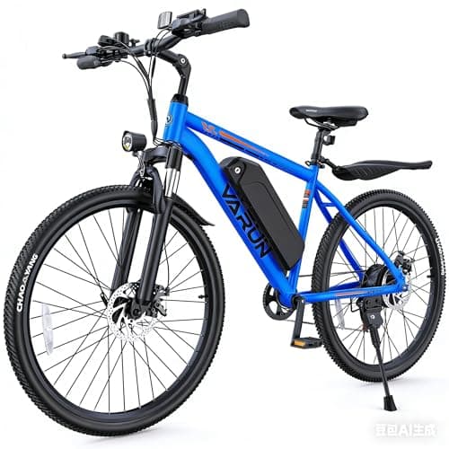 VARUN E Bikes for Men - Peak 750W Ebikes for Adults - Fat Tire Electric Bike Up to 25MPH 60+ Miles with 48V 13AH Removable Battery - 26" Electric Mountain Bike Features 7-Speed, Lockable Suspension