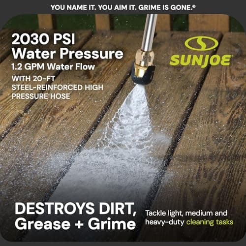Sun Joe Electric Pressure Power Washer, Heavy-Duty 2500 Max PSI (2030 PSI PWMA Rated), Cleaning Machine for Patios, Decks, & Sidewalks, Safety First GFCI Power Cord, w/Dual Soap Tanks, SPX3000 7