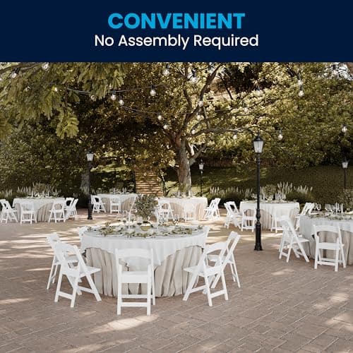 Flash Furniture Hercules™ Series Folding Chair - White Resin - 1000LB Weight Capacity Comfortable Event Chair - Light Weight Folding Chair 9