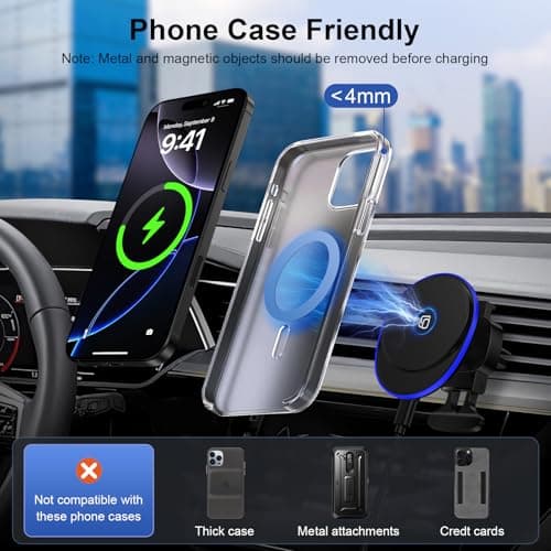 Pixel Wireless Car Mount Charger Magsafe for Google Pixel 10 Pro XL 9 8 7,15W Wireless Car Charger Air Vent Magnetic Android Phone Holder Fast Charging Kickstand for Samsung Galaxy S26 Ultra/S25/S24 6