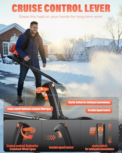 Relxxon Gas Powered Backpack Leaf Blower - 52cc 2-Stroke Engine, 200 MPH 550 CFM Heavy Duty Lawn Care Tool for Debris & Snow - 17.2lb Ultralight Design - 40oz Fuel Tank (Orange) 5
