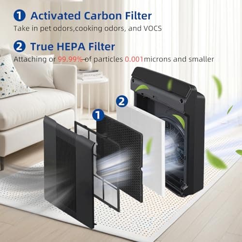 116130 Replacement Filter H for Winix 5500-2 AM80 Plasmawave Air Purifier, TRUE HEPA and Activated Carbon Filter by APPLIANCEMATES,2 Combo 8