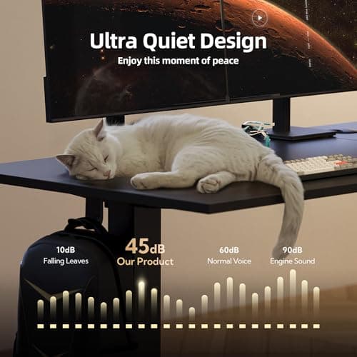 INNOVAR Electric Standing Desk, Adjustable Height Stand up Desks, 48 x 24 Inches Sit Stand up Desk for Home Office Computing, 3-Preset Memory Height Ergonomic Rising Desks, Black 6