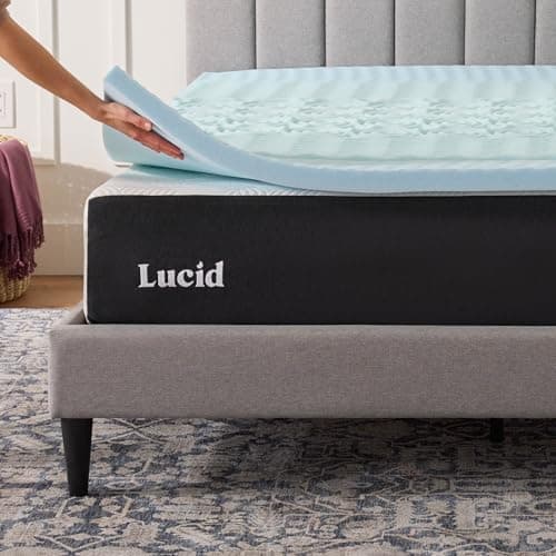 LUCID 2 Inch Gel Memory Foam Mattress Topper, Twin size – 5 Zones – Cooling Gel Infusion – CertiPur Certified Foam 6