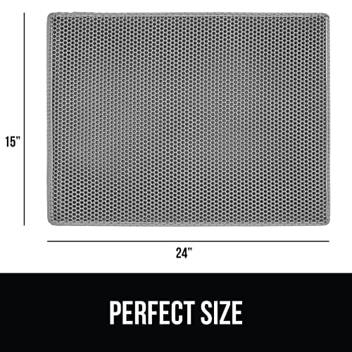 GORILLA GRIP Honeycomb Cat Mat, Traps Litter, Two Layer Trapping Kitty Mats, Less Waste, Soft On Paws, Indoor Box Supplies and Essentials, Feeding Trap, Water Resistant, 24x15 Slate Gray 7