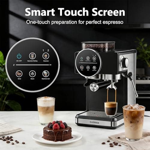 CUSIMAX Espresso Machine with Grinder, 20 Bar Professional Expresso Coffee Machines with Milk Frother Steam Wand, Espresso Maker with 60oz Removable Water Tank, Cappuccino & Latte Machine for Home 4