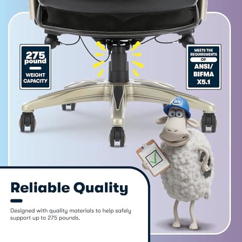 Serta Claremont Ergonomic Executive Office Chair with Back in Motion Technology, Adjustable Mid Back Desk Chair with Lumbar Support, Bonded Leather, Black 12