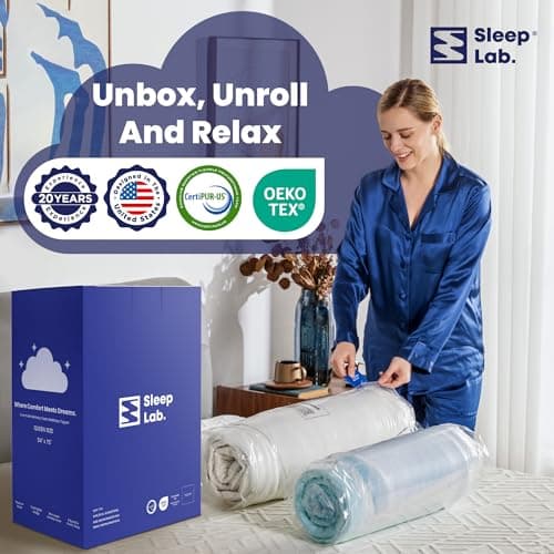 Sleep Lab 4 Inch Memory Foam Mattress Topper - Queen Size - Cooling Gel & Pillow Top for Back Pain 6