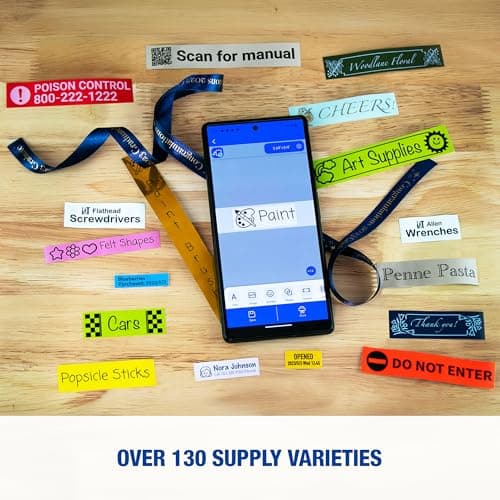 LABELWORKS Epson LW-C410PX Portable Bluetooth Label Machine Printer for Home and Office – Efficient, Create Sticker Labels for Crafts and Organization, Designer Tape Supported, App Compatible 4