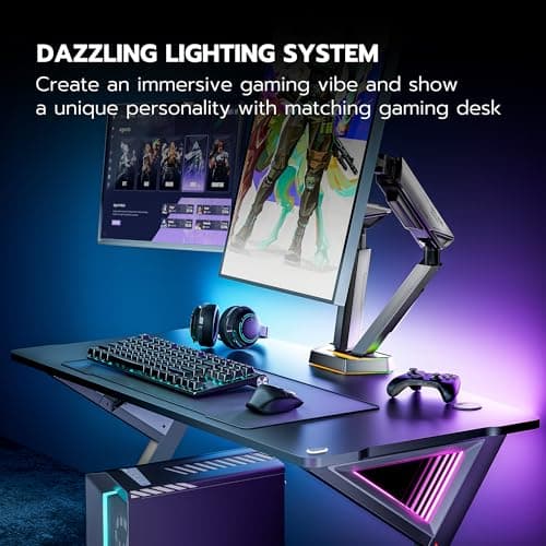 ARES WING RGB Dual Monitor Arm for 17-38" Ultrawide Screens, Holds 35.2lbs, Heavy Duty Dual Monitor Stand for Desk, Adjustable Double Mount with Clamp & Grommet Base, 75/100 VESA Mount, Gray 7