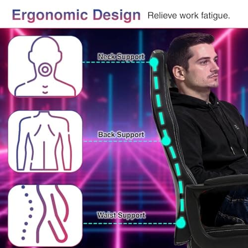 MGHH Computer Gaming Chair Office Ergonomic PC Chair Racing Chairs Writing Working High-Back PU Leather Swivel Adjustable Height Executive Chairs,Camo 7