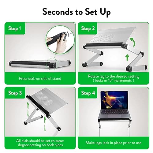 Uncaged Ergonomics Adjustable Book Holder, Tablet & Laptop Stand, Aluminum Portable Reading Stand for Textbooks & Cookbooks, Recipe Holder for Kitchen Counter, Silver 7