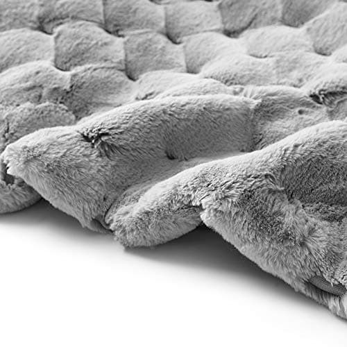 YnM Fluffy Weighted Blanket (Light Grey, 50''x60'' 10lbs) Luxury & Fuzzy Faux Fur Weighted Blanket Throw, Cosy & Relaxing Blanket, Home Decor Piece 7