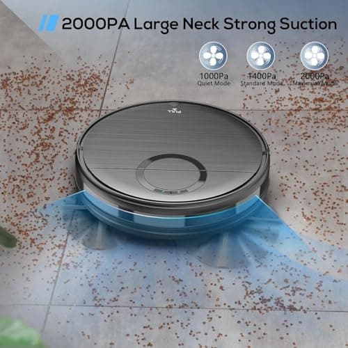 Robot Vacuum and Mop Combo, 2 in 1 Mopping Robot Vacuum Cleaner with Schedule, Wi-Fi/App/Remote, 2000Pa Max Suction, Self-Charging Robotic Vacuum, Slim, Ideal for Hard Floor, Pet Hair, Low-Pile Carpet 5