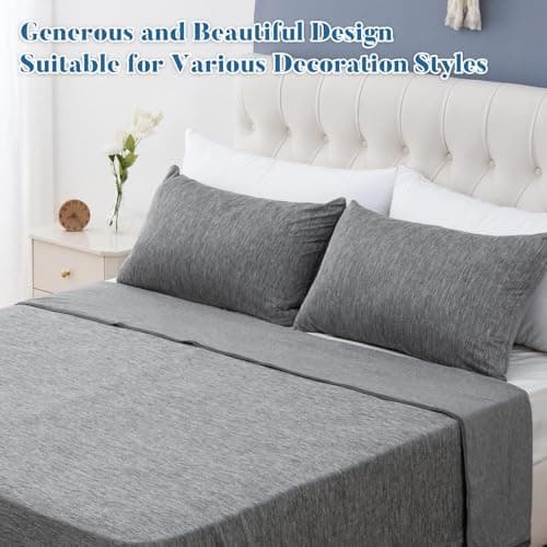 CHOSHOME Cooling Pillow Cases Zipper Pillow Covers Q-Max > 0.45 Zippered Pillowcases for Hot Sleepers, Soft, Breathable, Skin-Friendly, 2 Pack (Standard, 20" x 26", Grey) 7