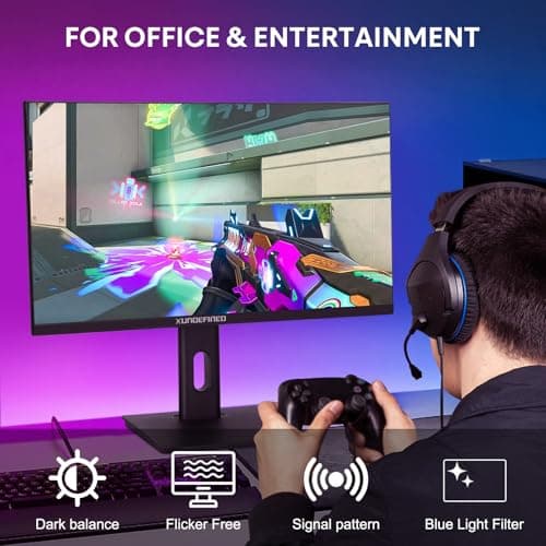 27 inch 180Hz Gaming Monitor with Speaker, 2560x1440 Fast IPS Screen, 2x HDMI 2.0, 2x Display Port 1.4, 114% sRGB, HDR10, Freesync & G-SYNC Compatible, Height/Swivel/Tilt Adjust, 3 Sides Frameless 9